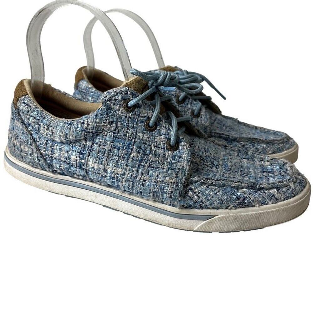 Twisted X Womens Kicks WCA0036 Blue Tweed Lace Up Sneaker Casual Shoes sz 8 M